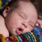 sleepy newborn baby girl during pictures in little rock arkansas