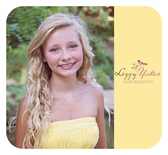 Beautiful young woman in a yellow dress during a school picture session at the Old Mill in North Little Rock