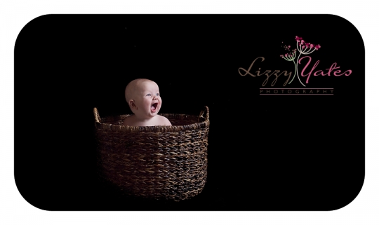 How exciting 6 month old girl smiles big for her baby photography session