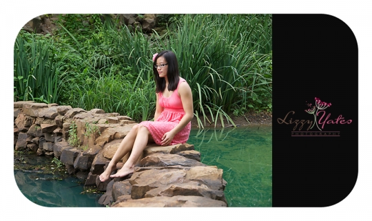 A Peaceful Moment at the pond at the old mill during a photography session for this beautiful senior girl