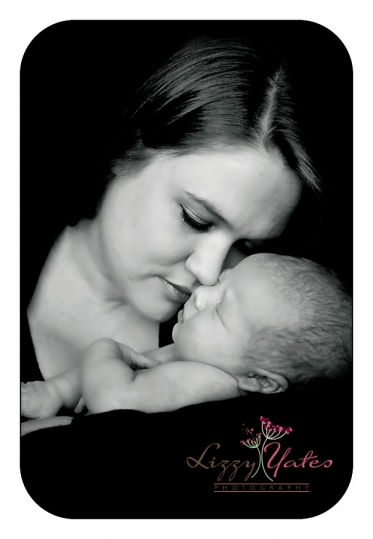 Little Rock Newborn Pictures of Mother and Baby in Black and White
